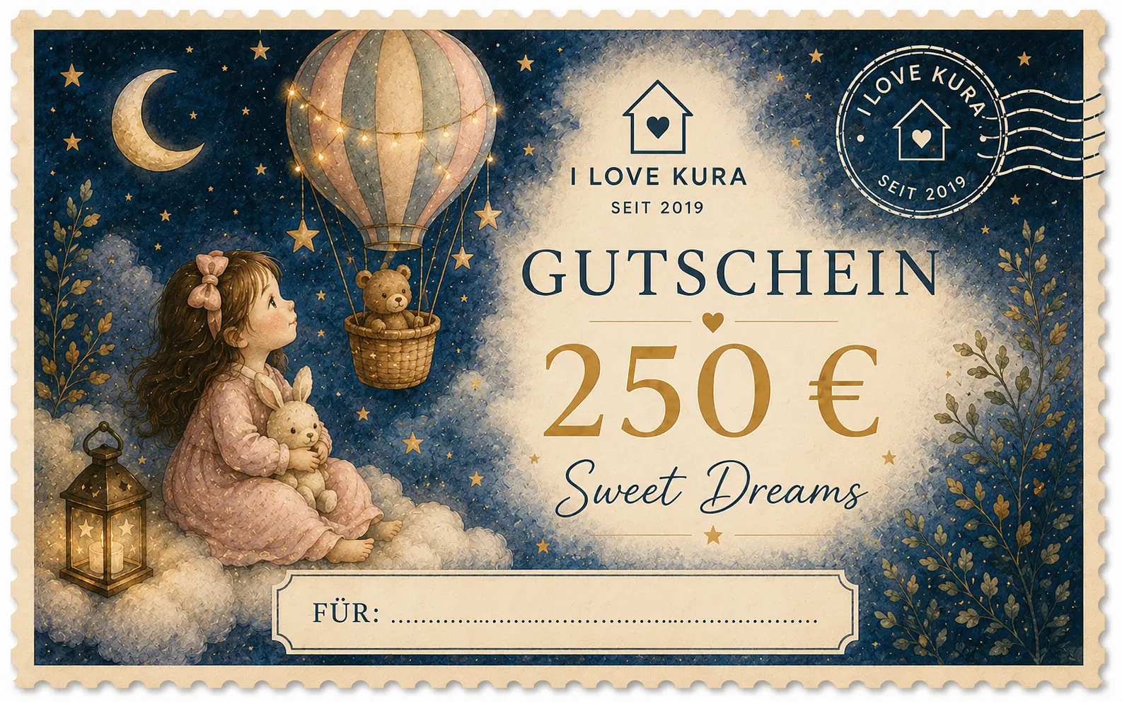 I LOVE KURA Gutschein 250 € - 250 SWEET_DREAMS I LOVE KURA Gutschein 250 € - 250 SWEET_DREAMS