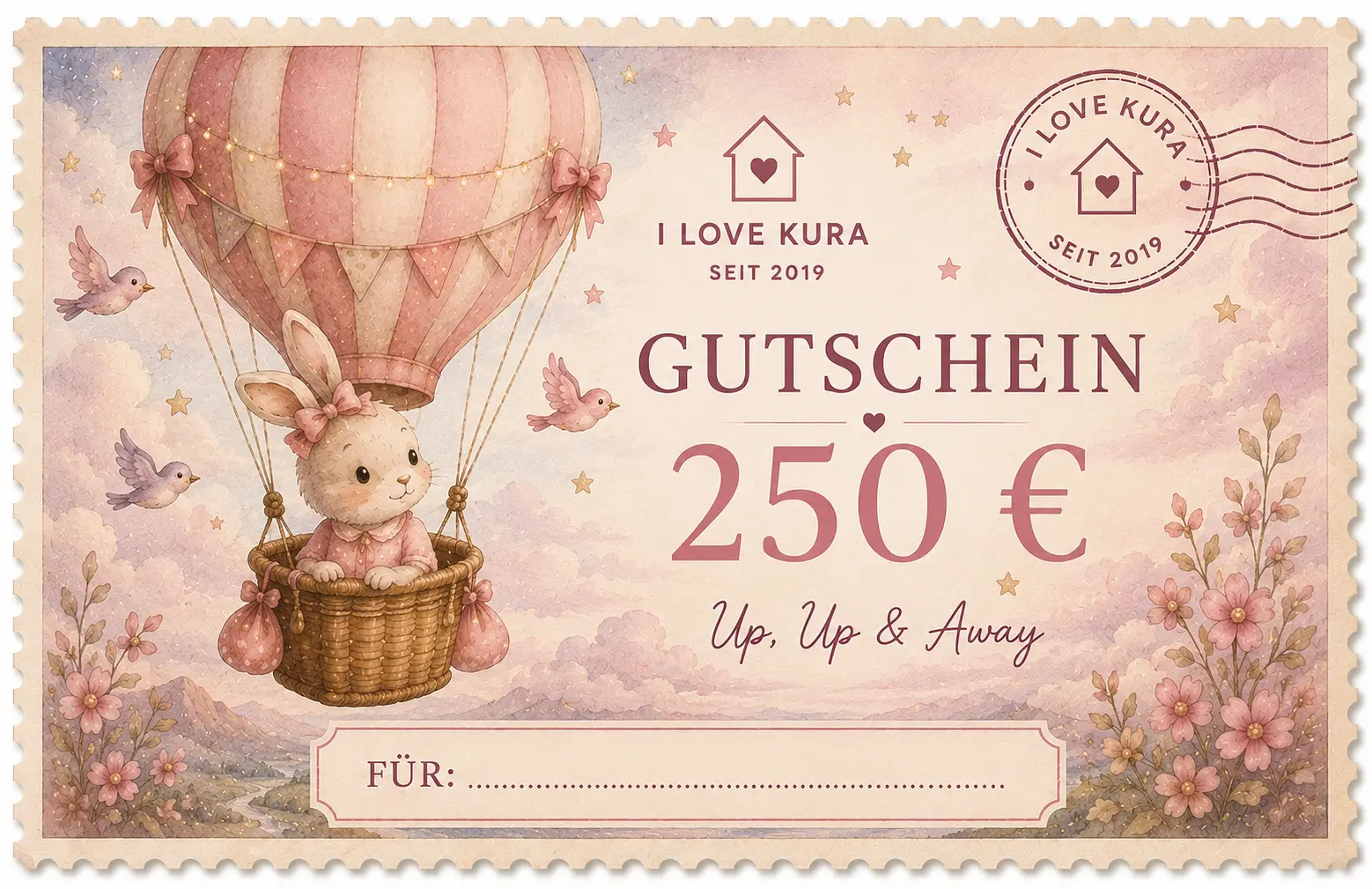I LOVE KURA Gutschein 250 € - 250 UP,UP&AWAY I LOVE KURA Gutschein 250 € - 250 UP,UP&AWAY