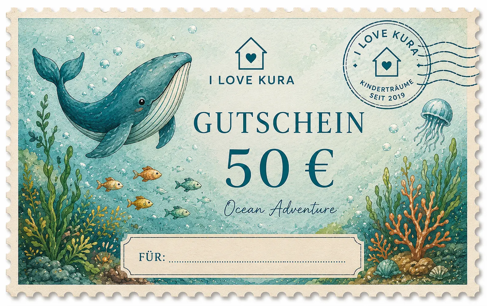 I LOVE KURA Gutschein 50 € - 50 OCEAN_ADVENTURE I LOVE KURA Gutschein 50 € - 50 OCEAN_ADVENTURE