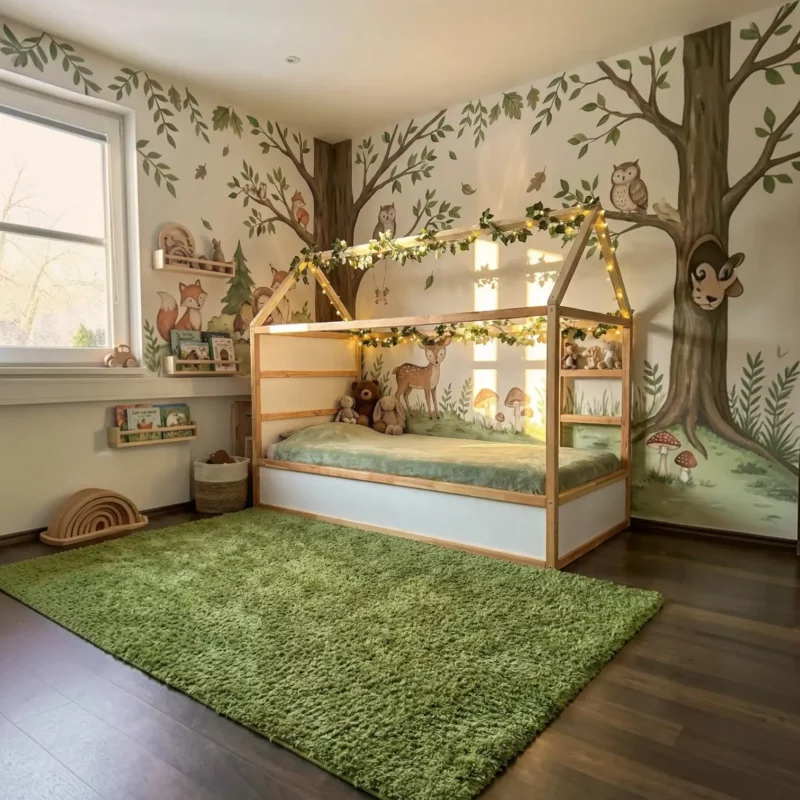 IKEA KURA Bett Hausdach Kinderbett Meadow Standard