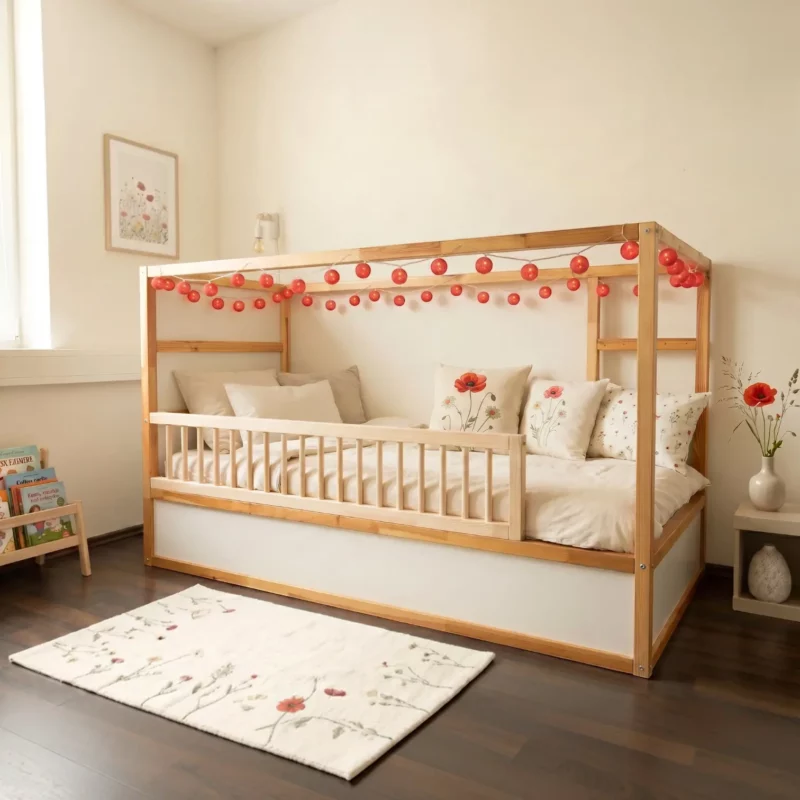IKEA KURA Bett Schutzgitter mit runden Sprossen ROLO 165