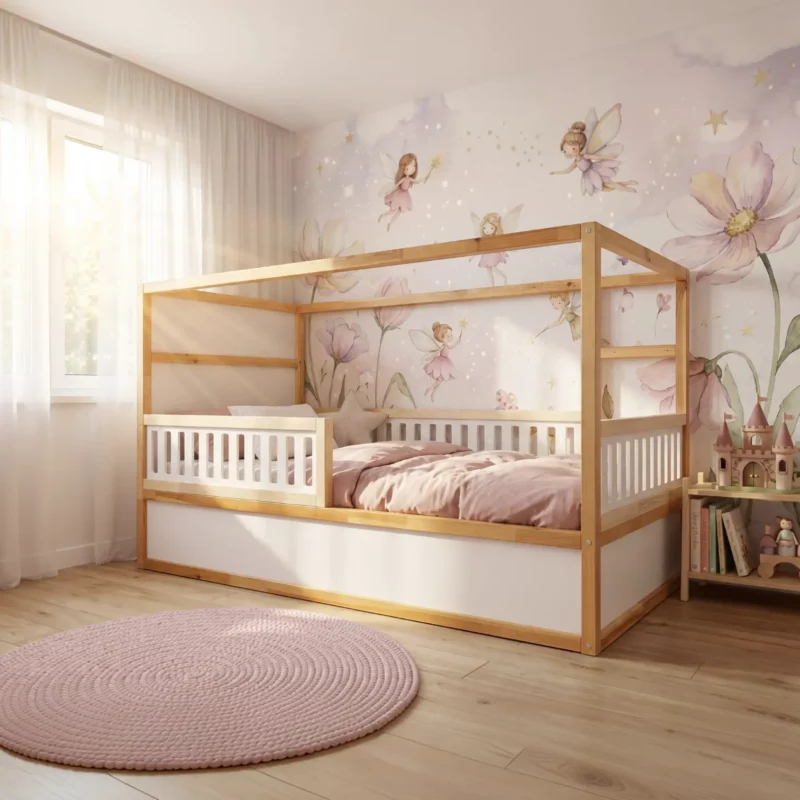 IKEA KURA Bett Untere Absturzsicherung VELO TRE 165×90×90 aus Holz und MDF
