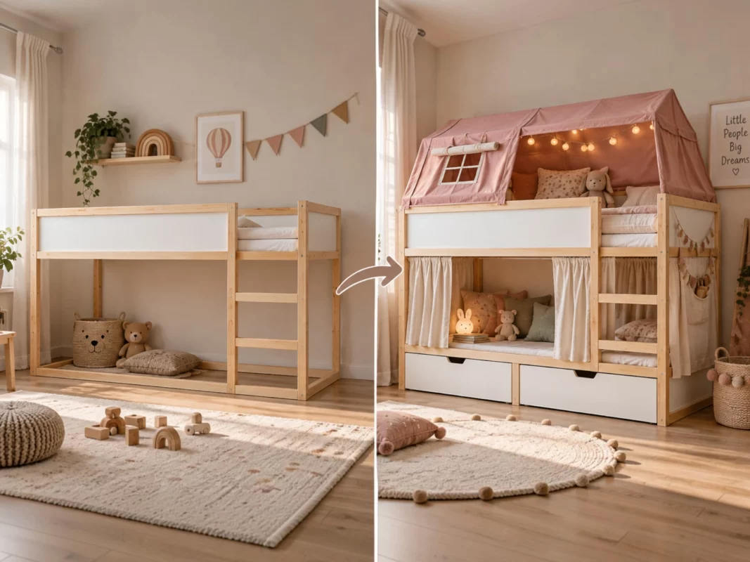 Welches Zubehör gibt es für das IKEA KURA Bett